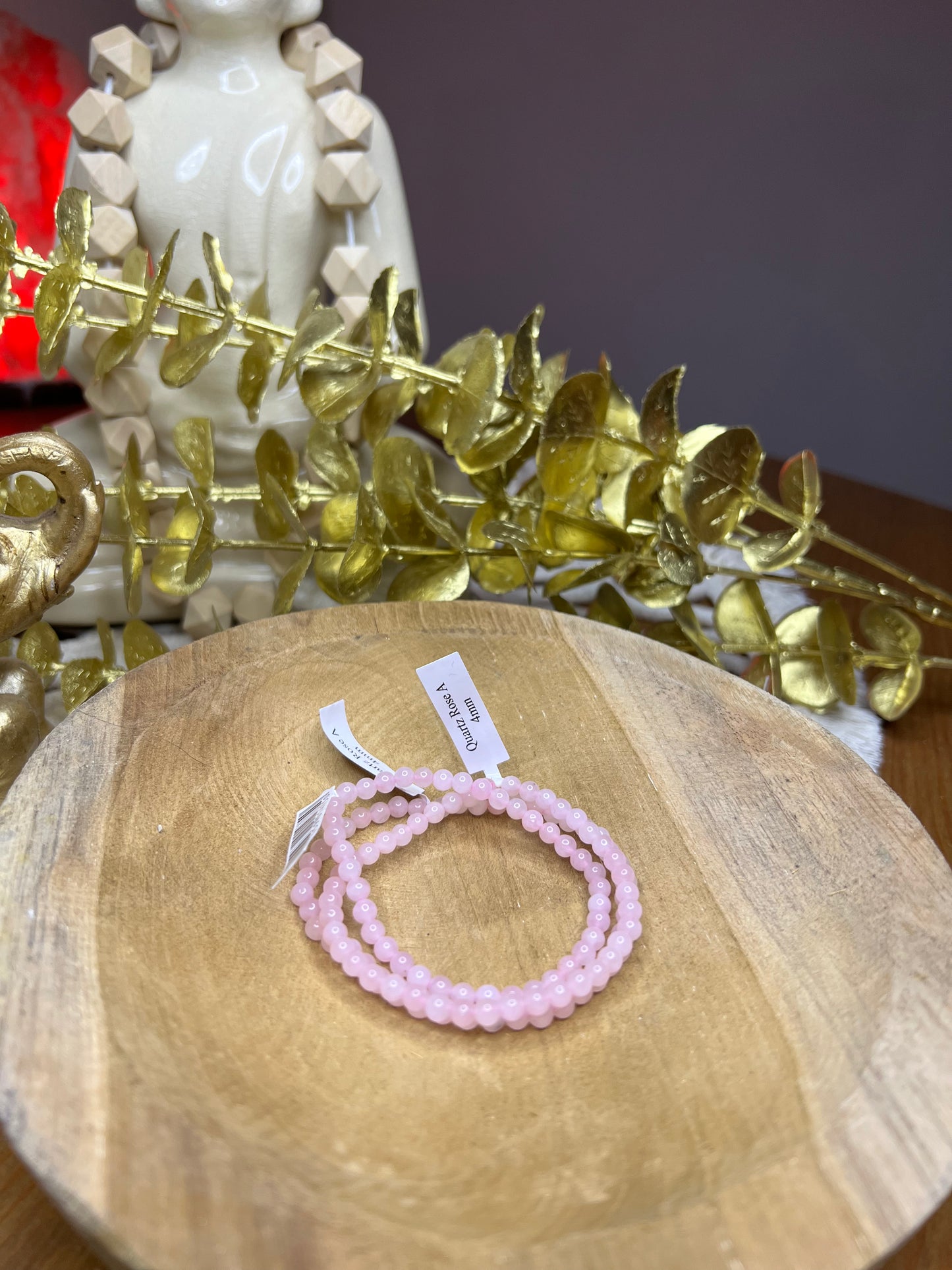 Bracelet Quartz Rose 4mm