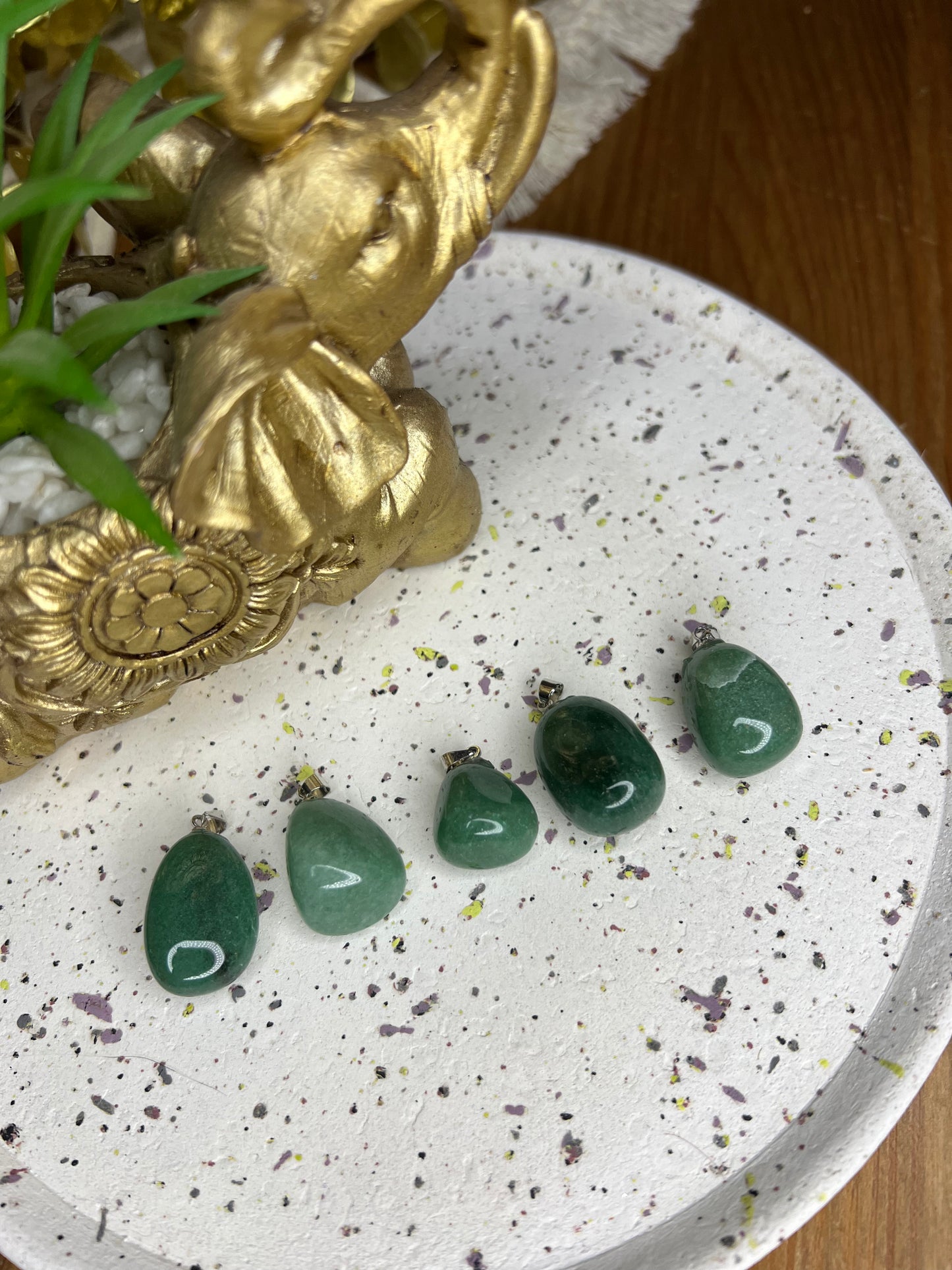 Pendentif pierre roulée Aventurine Verte 15-30mm